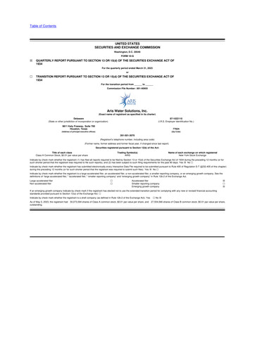 Thumbnail Aris Water Solutions 10-Q Quarterly Report FY2023 