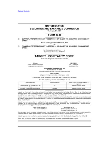 Thumbnail Target Hospitality 10-Q Quarterly Report FY2023 