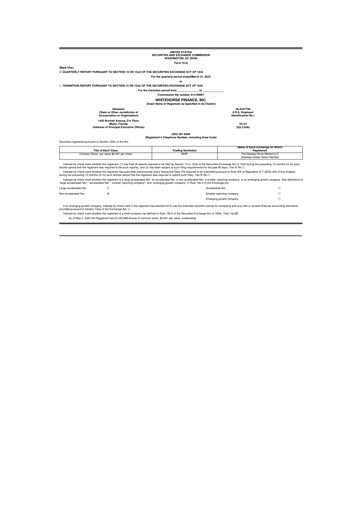 Vorschaubild WhiteHorse Finance 10-Q Quartalsbericht 2023 