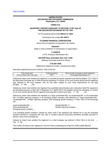 Thumbnail Flushing Financial Corp 10-Q Quarterly Report FY2023 