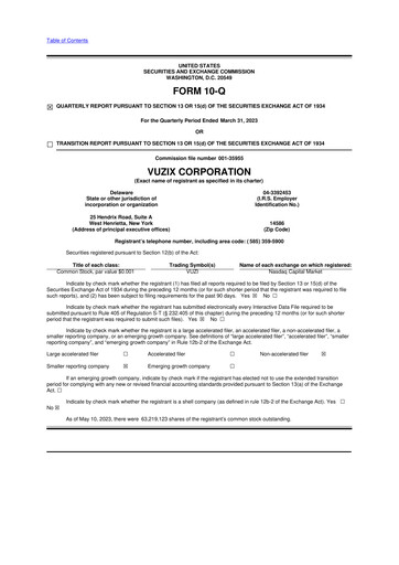 Thumbnail Vuzix
 10-Q Quarterly Report FY2023 