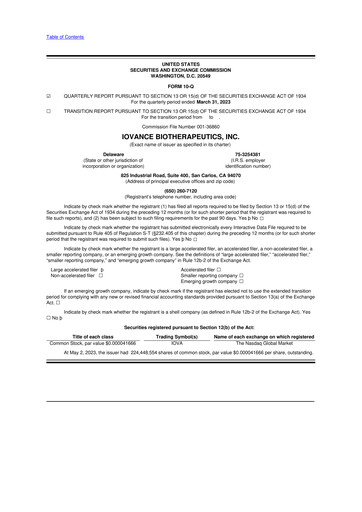 Thumbnail Iovance Biotherapeutics
 10-Q Quarterly Report FY2023 