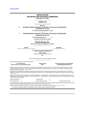 Vorschaubild Porch Group 10-Q Quartalsbericht 2023 