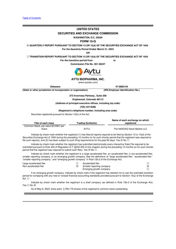 Thumbnail Aytu BioScience
 10-Q Quarterly Report FY2023 