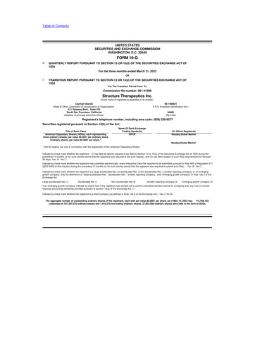 Thumbnail Structure Therapeutics 10-Q Quarterly Report FY2023 