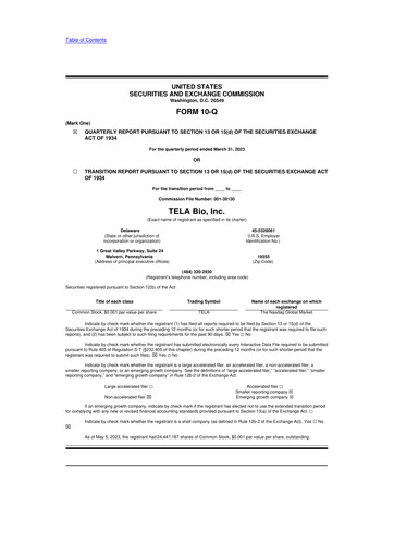 Thumbnail TELA Bio 10-Q Quarterly Report FY2023 