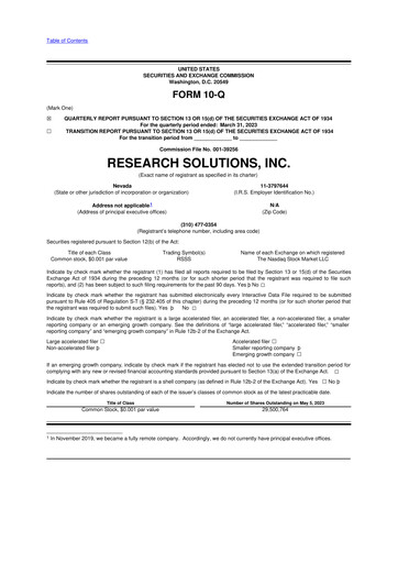 Miniature Research Solutions 10-Q Rapport trimestriel 2023 