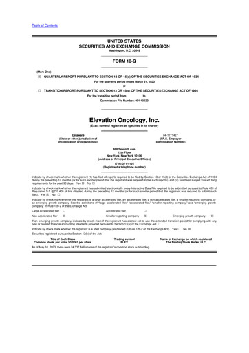 Thumbnail Elevation Oncology 10-Q Quarterly Report FY2023 