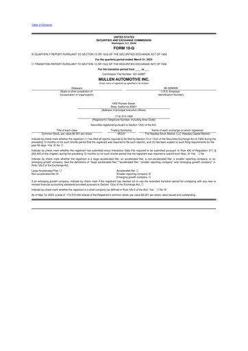 Thumbnail Mullen Automotive 10-Q Quarterly Report FY2023 