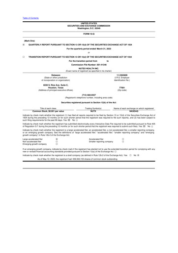 Vorschaubild Nutex Health 10-Q Quartalsbericht 2023 