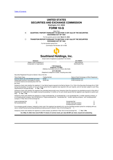 Vorschaubild Southland Holdings 10-Q Quartalsbericht  