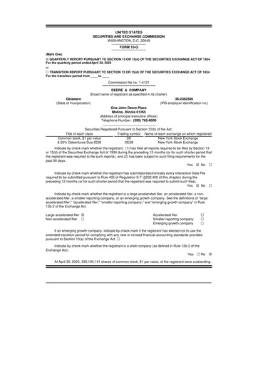 Thumbnail Deere & Company (John Deere) 10-Q Quarterly Report FY2023 