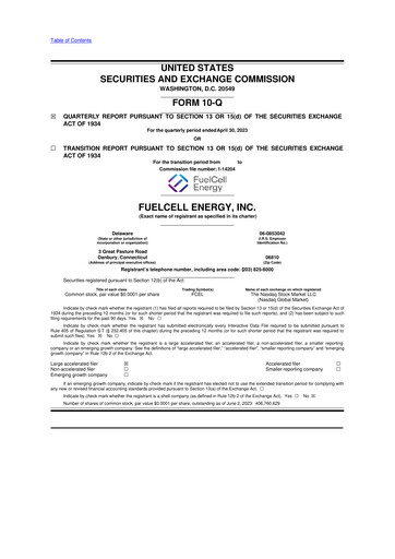 Vorschaubild FuelCell Energy
 10-Q Quartalsbericht 2023 