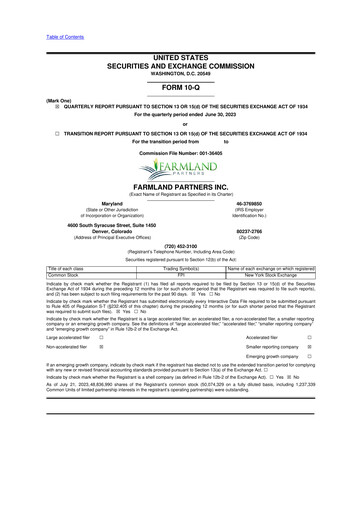 Thumbnail Farmland Partners
 10-Q Quarterly Report FY2023 