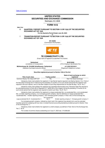 Thumbnail TE Connectivity
 10-Q Quarterly Report FY2023 