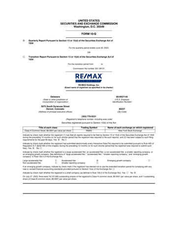 Thumbnail RE/MAX Holdings 10-Q Quarterly Report FY2023 