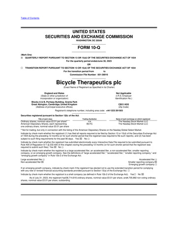 Thumbnail Bicycle Therapeutics 10-Q Quarterly Report FY2023 
