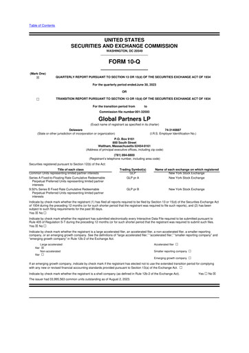 Thumbnail Global Partners LP 10-Q Quarterly Report FY2023 
