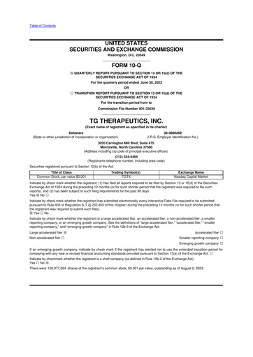 Thumbnail TG Therapeutics 10-Q Quarterly Report FY2023 