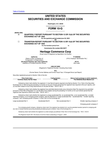 Thumbnail Heritage Commerce 10-Q Quarterly Report FY2023 