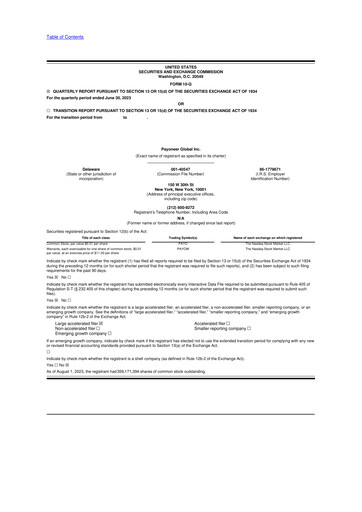 Miniature Payoneer 10-Q Rapport trimestriel 2023 