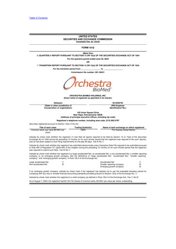 Thumbnail Orchestra BioMed  10-Q Quarterly Report FY 