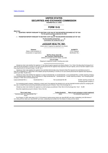 Thumbnail Jaguar Health 10-Q Quarterly Report FY2023 