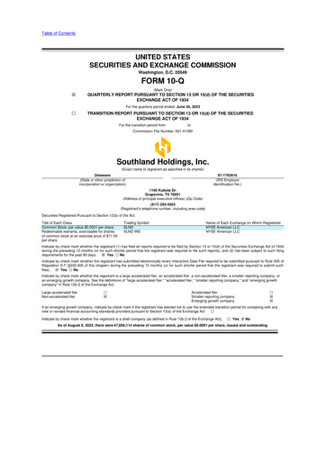 Vorschaubild Southland Holdings 10-Q Quartalsbericht  