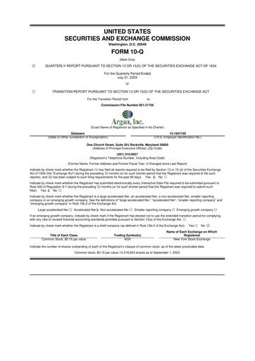 Thumbnail Argan 10-Q Quarterly Report FY2024 