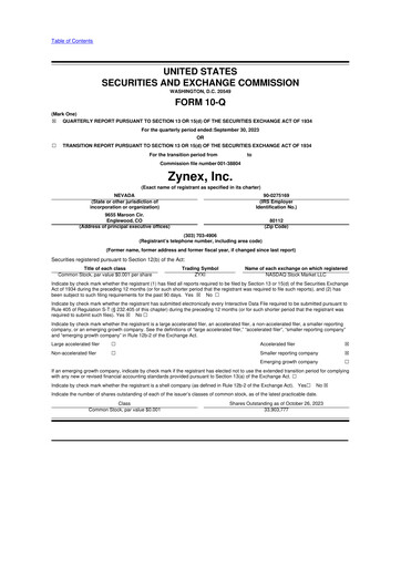 Thumbnail Zynex 10-Q Quarterly Report FY2023 