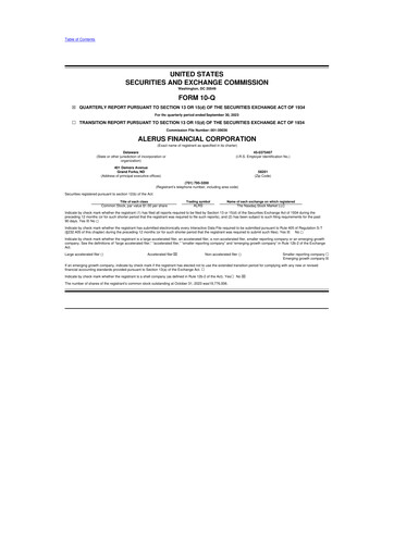 Thumbnail Alerus Financial 10-Q Quarterly Report FY2023 