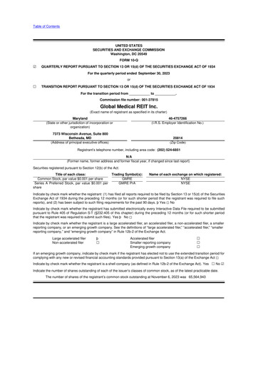 Vorschaubild Global Medical REIT
 10-Q Quartalsbericht 2023 