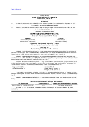 Thumbnail Iovance Biotherapeutics
 10-Q Quarterly Report FY2023 