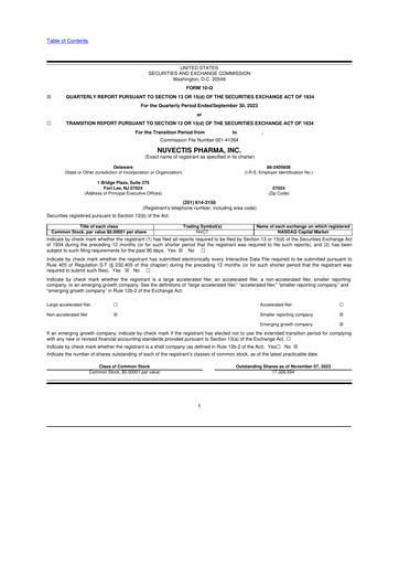 Thumbnail Nuvectis Pharma 10-Q Quarterly Report FY2023 