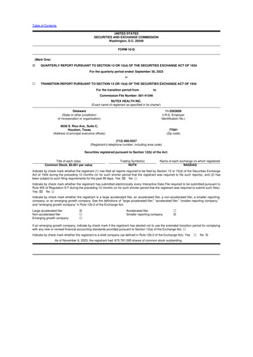 Vorschaubild Nutex Health 10-Q Quartalsbericht 2023 