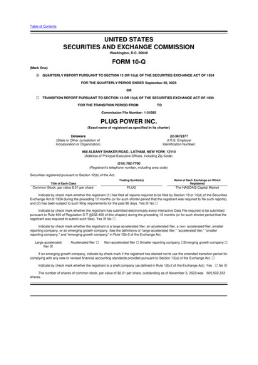 Thumbnail Plug Power 10-Q Quarterly Report FY2023 