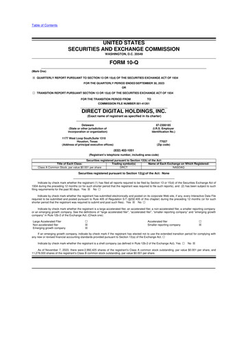 Thumbnail Direct Digital Holdings 10-Q Quarterly Report FY2023 