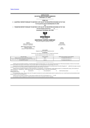 Thumbnail Westrock Coffee 10-Q Quarterly Report FY2023 