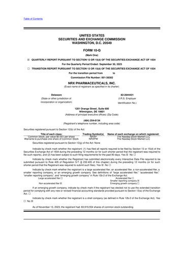 Thumbnail NRx Pharmaceuticals 10-Q Quarterly Report FY2023 