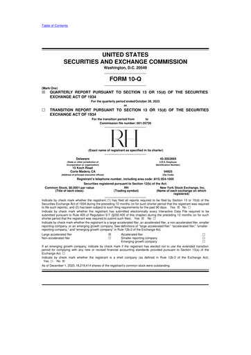 Thumbnail Restoration Hardware
 10-Q Quarterly Report FY2023 