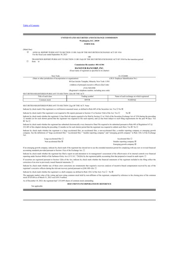 Thumbnail Hanover Bancorp 10-K Annual Report 2023