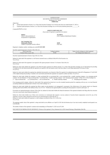 Thumbnail Hurco Companies 10-K Annual Report 2023