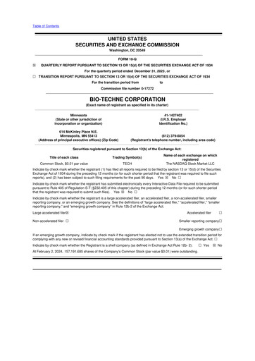 Miniature Bio-Techne 10-Q Rapport trimestriel 2024 