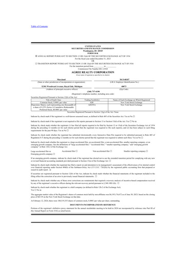 Thumbnail Agree Realty
 10-K Annual Report 2023