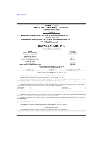 Thumbnail Owens & Minor

 10-K Annual Report 2023