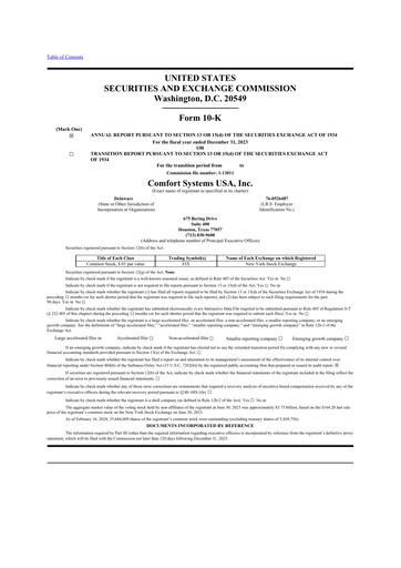 Thumbnail Comfort Systems USA 10-K Annual Report 2023