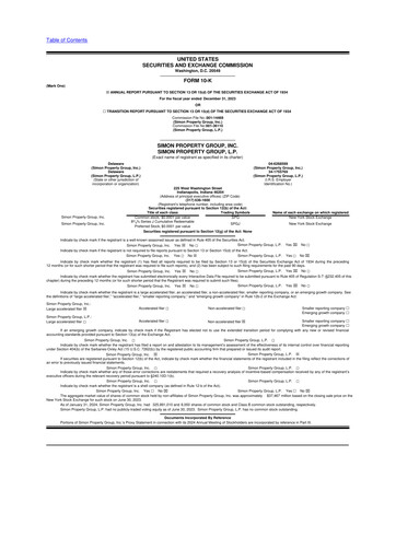 Thumbnail Simon Property Group 10-K Annual Report 