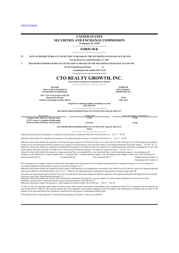 Thumbnail CTO Realty Growth 10-K Annual Report 2023