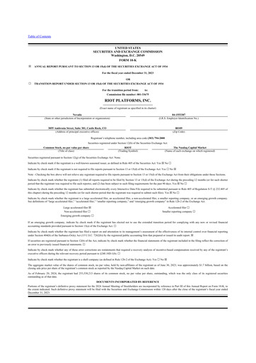 Vorschaubild Riot Platforms 10-K Jahresbericht 2023