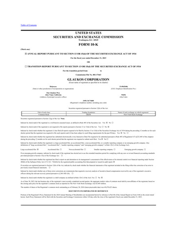 Thumbnail Glaukos 10-K Annual Report 2023